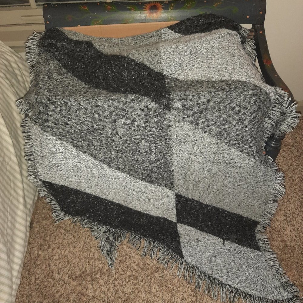 Black & Grey Soft Knit Wrap